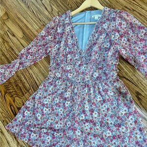 Miami Gray and Red Floral Dress